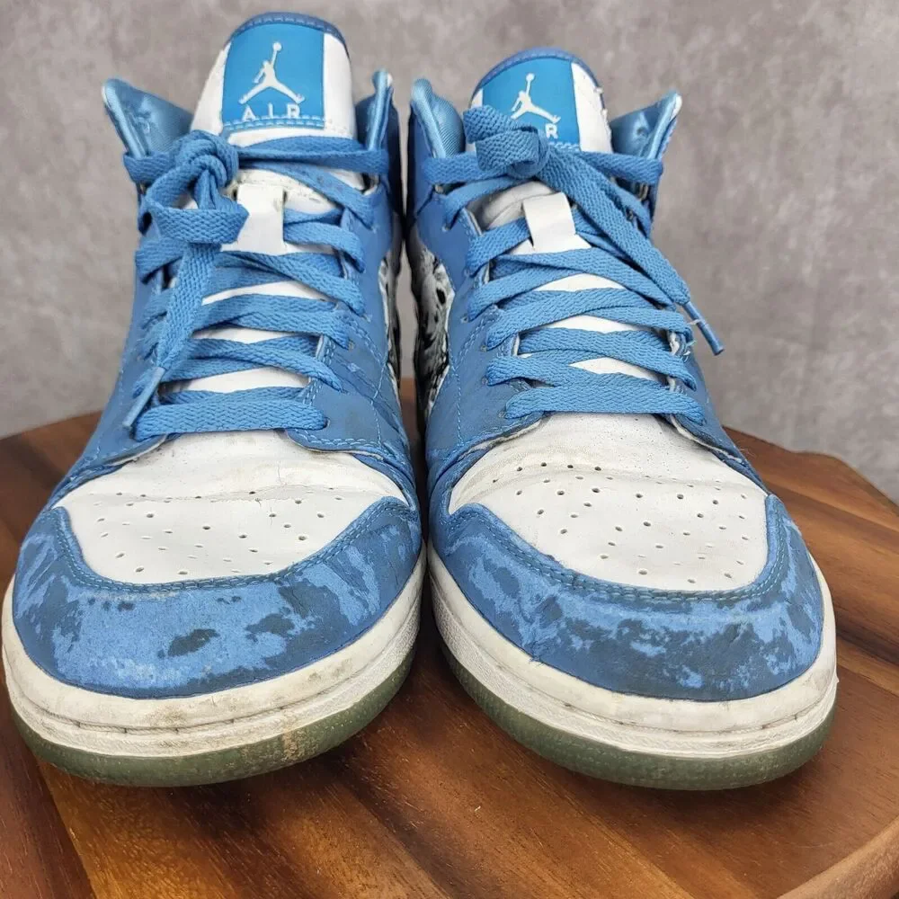Nike Air Jordan 1 Retro Alpha Sneakers Mens‎ 12 White University Blue 136085-140